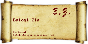 Balogi Zia névjegykártya
